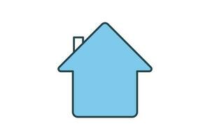 minimal home icon. Icon related to homepage, building. Flat line icon style design. Simple vector design editable