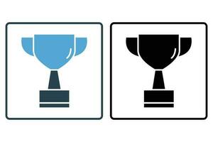 Trophy icon. icon related to Champion, winner, success, reward. Solid icon style design. Simple vector design editable