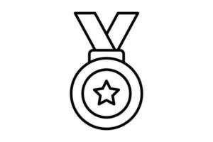 medal icon. icon related to Champion, winner, success, reward. Line icon style design. Simple vector design editable