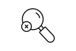 Screen Search no result icon. icon related to Find, Search. Line icon style design. Simple vector design editable