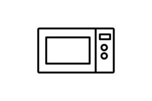 Microwave icon. icon related to element of bakery, electronic device. Line icon style design. Simple vector design editable