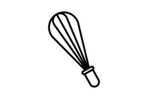 Bread whisk icon. icon related to element of bakery. Flat line icon style design. Simple vector design editable