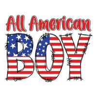 All American boy 4th of July vector