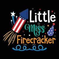 Little miss firecracker 4th of July vector