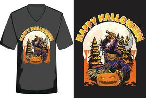 Halloween illustration T-shirt design vector