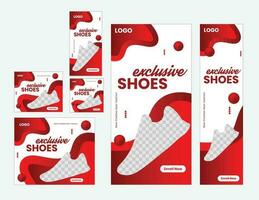 shoes web banner set design vector