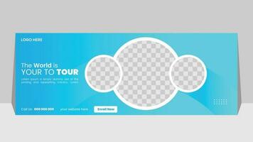 Tour and Travel social media Cover banner template design Pro Vector
