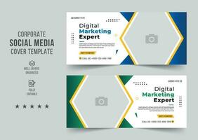 Digital marketing corporate social media cover banner template. Business banner template and web banner template design for social media post. Creative business cover. vector cover banner