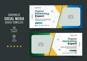 Digital marketing corporate social media cover banner template. Business banner template and web banner template design for social media post. Creative business cover. vector cover banner