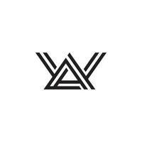 Monoline Letter AW or WA Logo Design vector