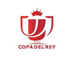 Copa Del Rey Spain Logo With Name Red Symbol Abstract Design Vector Illustration