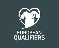 European Qualifiers Logo With Name White Symbol Abstract Design Vector Illustration With Gray Background