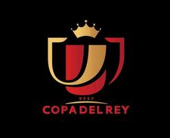 copa del rey España logo con nombre símbolo resumen diseño vector ilustración con negro antecedentes