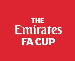 The Emirates Fa Cup Logo Name White Symbol Abstract Design Vector Illustration With Red Background