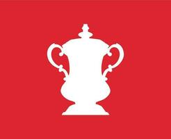 Emirates Fa Cup Trophy Logo White Symbol Abstract Design Vector Illustration With Red Background