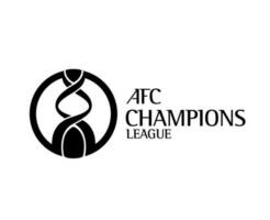 Afc Champions League Symbol With Name Black Logo Football Asian Abstract Design Vector Illustration