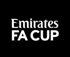 Emirates Fa Cup Logo Name White Symbol Abstract Design Vector Illustration With Black Background