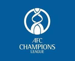afc campeones liga logo símbolo con nombre blanco fútbol americano asiático resumen diseño vector ilustración con azul antecedentes