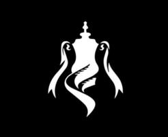 The Emirates Fa Cup Trophy Logo White Symbol Abstract Design Vector Illustration With Black Background
