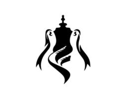 el emiratos fa taza trofeo logo negro símbolo resumen diseño vector ilustración
