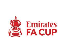 Emirates Fa Cup Logo With Name Red Symbol Abstract Design Vector Illustration