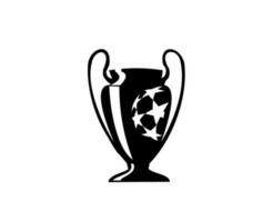 campeones liga Europa trofeo negro logo símbolo resumen diseño vector ilustración