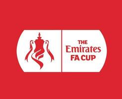 The Emirates Fa Cup Logo White Symbol Abstract Design Vector Illustration With Red Background