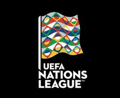 uefa naciones liga logo con nombre símbolo resumen diseño vector ilustración con negro antecedentes