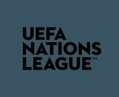 Uefa Nations League Logo Name Black Symbol Abstract Design Vector Illustration With Gray Background