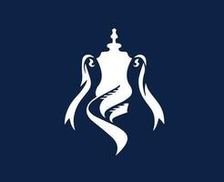 The Emirates Fa Cup Trophy Logo White Symbol Abstract Design Vector Illustration With Blue Background