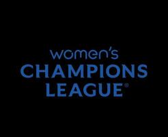 Women Champions League official Logo Name Blue Symbol Abstract Design Vector Illustration With Black Background