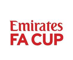 Emirates Fa Cup Logo Name Red Symbol Abstract Design Vector Illustration
