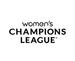 mujer campeones liga oficial logo nombre negro símbolo resumen diseño vector ilustración
