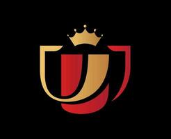 Copa Del Rey Spain Logo Symbol Abstract Design Vector Illustration With Black Background