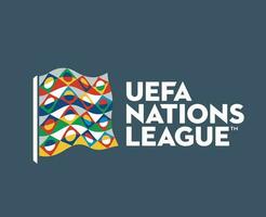 Uefa Nations League Symbol With Name Logo Abstract Design Vector Illustration With Gray Background