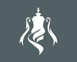 The Emirates Fa Cup Trophy Logo White Symbol Abstract Design Vector Illustration With Gray Background