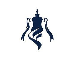 The Emirates Fa Cup Trophy Logo Blue Symbol Abstract Design Vector Illustration