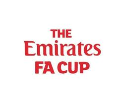 The Emirates Fa Cup Logo Name Red Symbol Abstract Design Vector Illustration