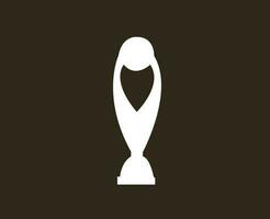 Champions League Trophy Logo White Symbol Football African Abstract Design Vector Illustration With Brown Background