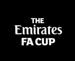 The Emirates Fa Cup Logo Name White Symbol Abstract Design Vector Illustration With Black Background