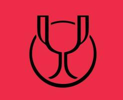 copa del rey logo negro símbolo resumen diseño vector ilustración con rojo antecedentes