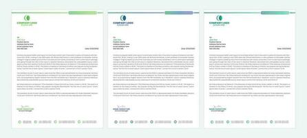 Clean and professional corporate company business letterhead template design with color variation bundle vector