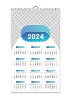 Wall Calendar 2024, Wall calendar design template for 2024, minimalist, clean, and elegant design Calendar for 2024,wall calendar template design vector