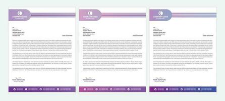 Clean and professional corporate company business letterhead template design with color variation bundle vector