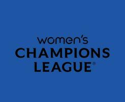 Women Champions League official Logo Name Black Symbol Abstract Design Vector Illustration With Blue Background