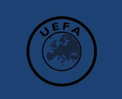 uefa Europa logo negro símbolo resumen diseño vector ilustración con azul antecedentes