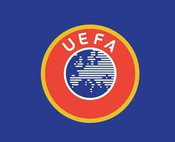 Uefa Logo Symbol Abstract Design Vector Illustration With Blue Background