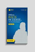 Back to School Social Media Story Template vector