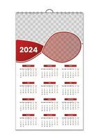 Wall Calendar 2024, Wall calendar design template for 2024, minimalist, clean, and elegant design Calendar for 2024,wall calendar template design vector