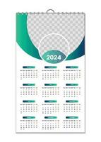 Wall Calendar 2024, Wall calendar design template for 2024, minimalist, clean, and elegant design Calendar for 2024,wall calendar template design vector